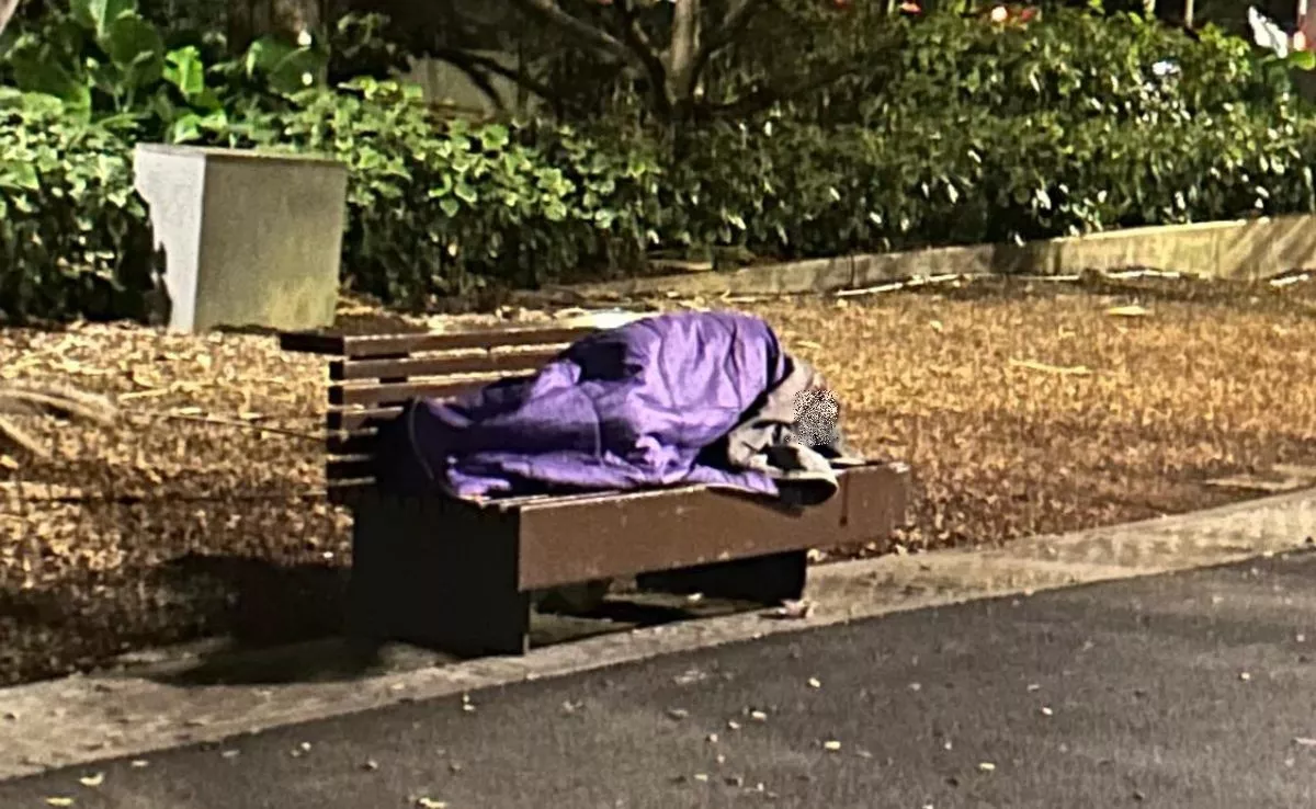 Persona durmiendo en un banco de Santa Cruz|AH