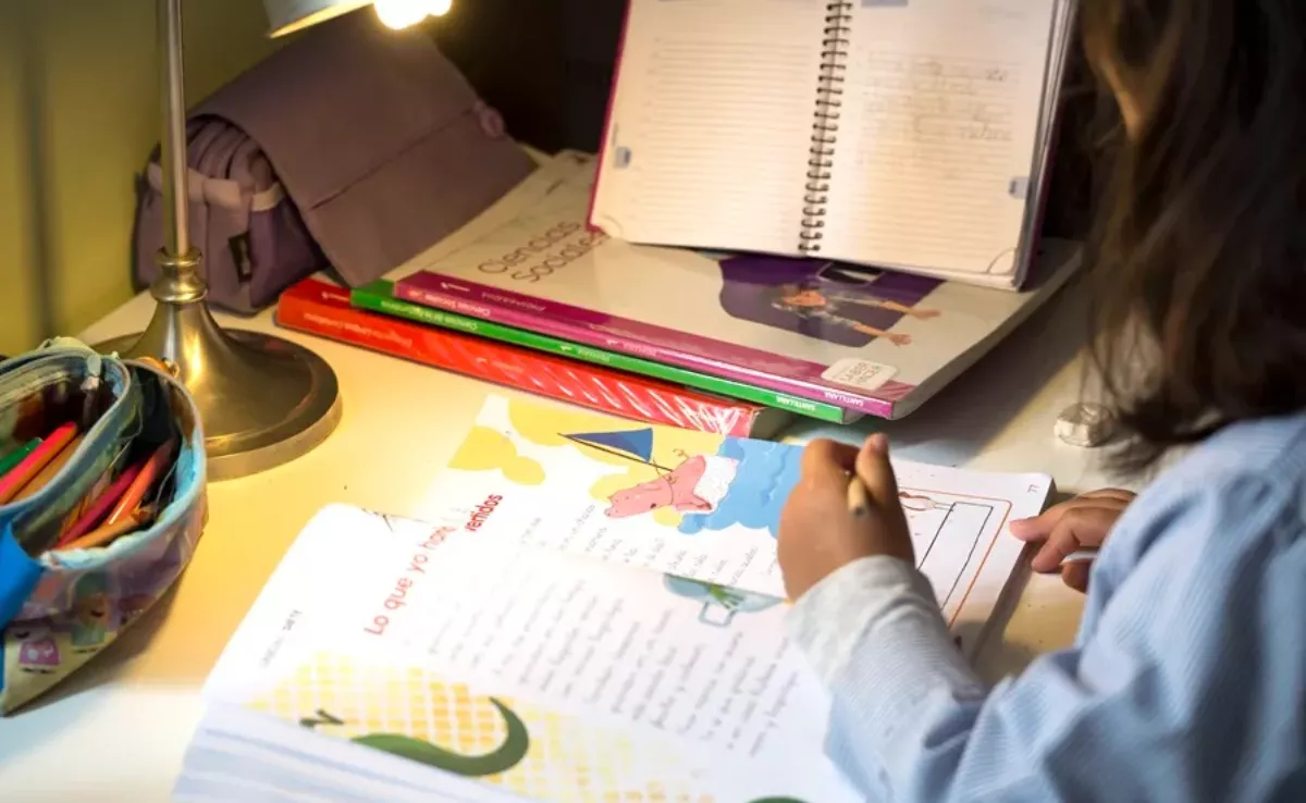 Imagen de una niña con sus libros de texto / EFE
