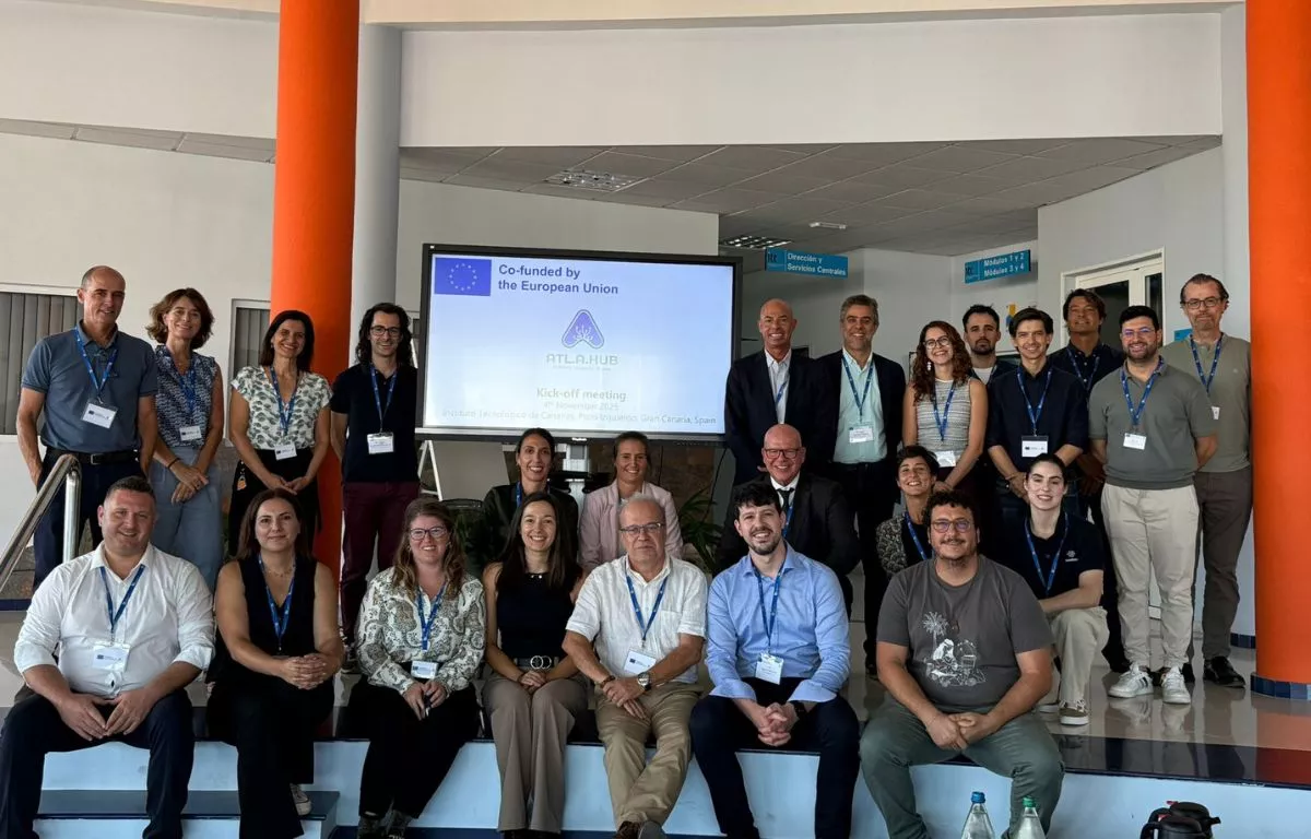 Representantes del Instituto Tecnológico de Canarias y socios europeos del proyecto ATL.A.HUB durante la reunión de lanzamiento celebrada en la sede del ITC en Pozo Izquierdo