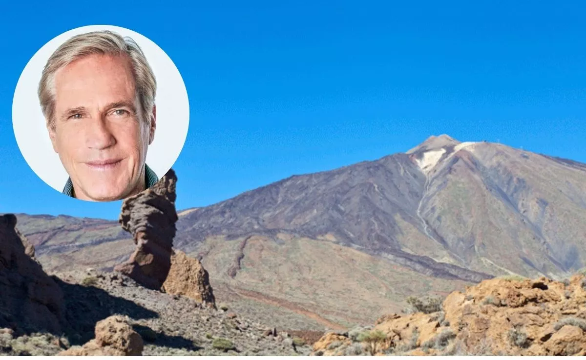El director estadounidense Randal Kleiser, conocido por el clásico Grease. Al fondo, el Parque Nacional del Teide.