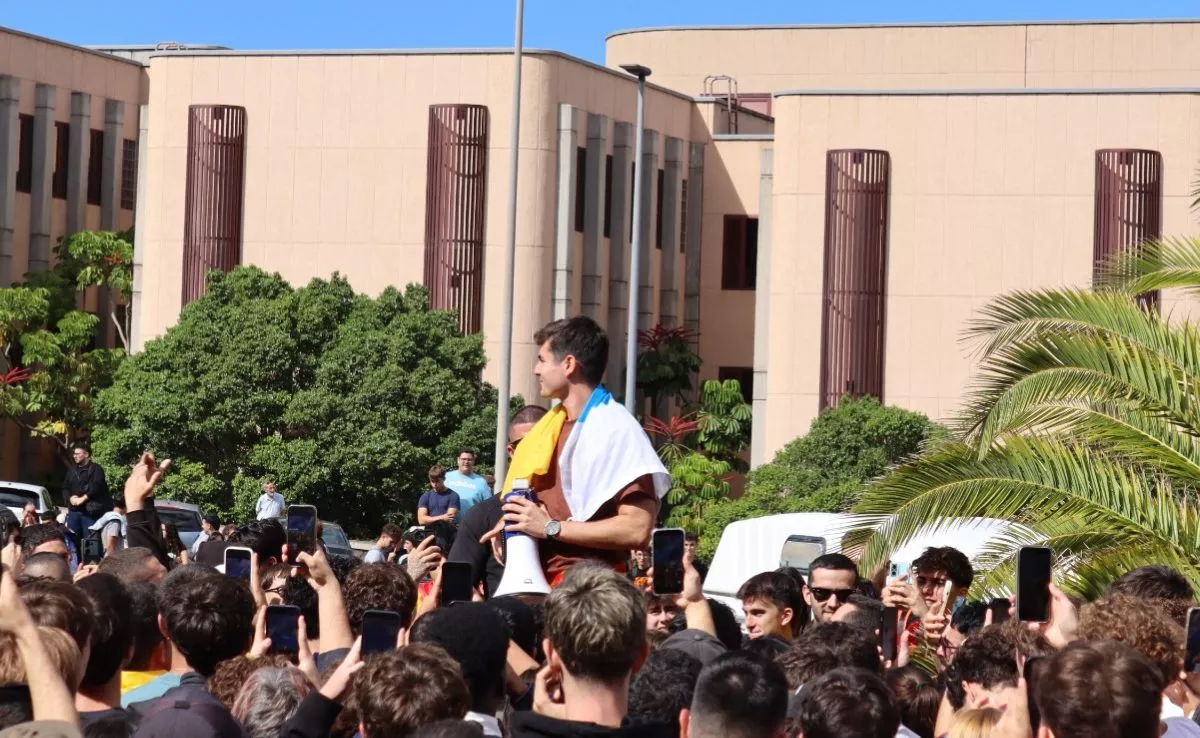 Vito Quiles durante el acto convocado en la Universidad de La Laguna. /Ainoha Cruz