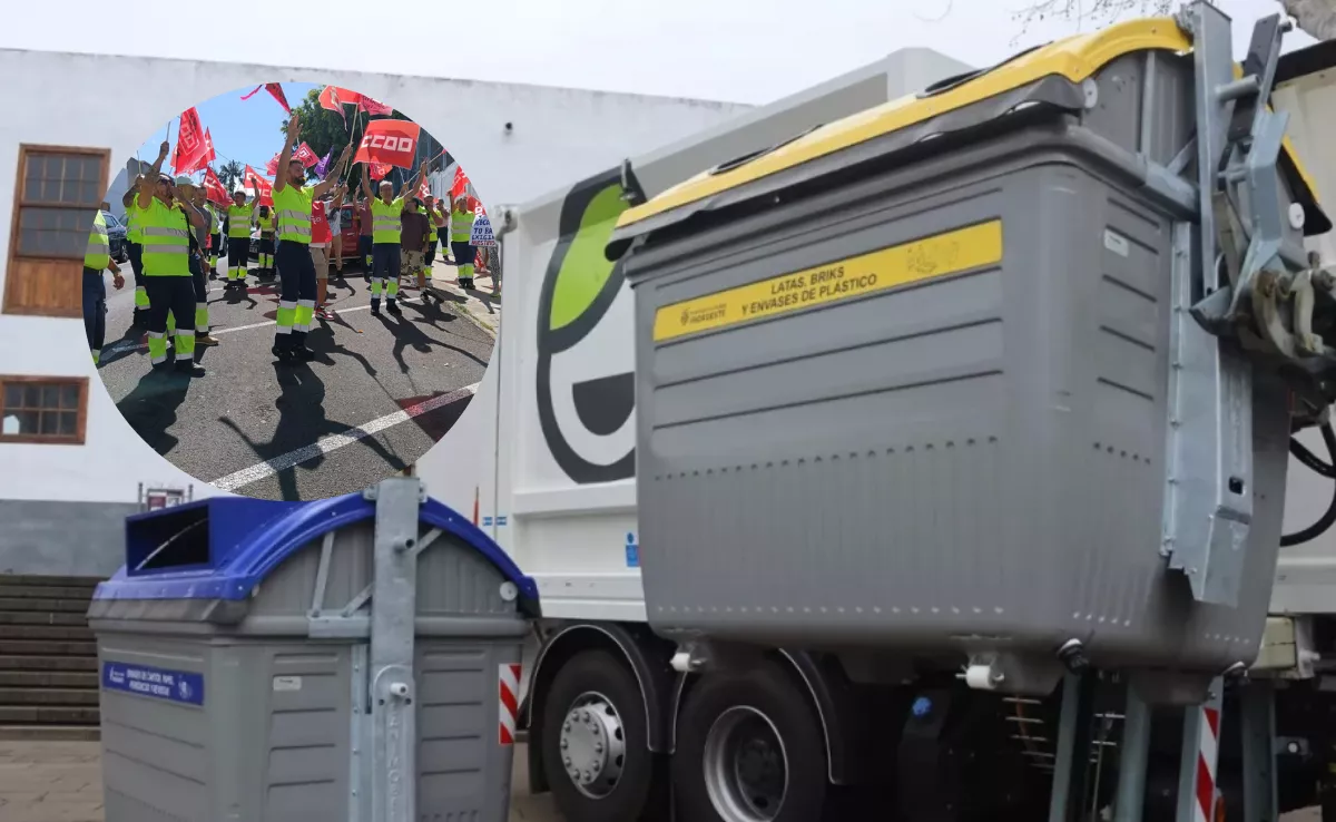 Trabajadores de la Mancomunidad del Nordeste durante una movilización. / MONTAJE AH 