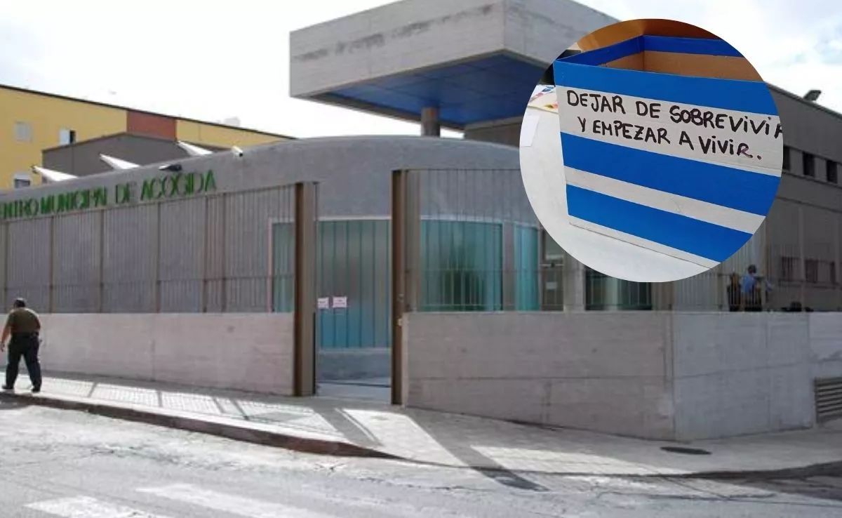 Centro Municipal de Acogida (CMA) y frase que se repite en su interior|AH