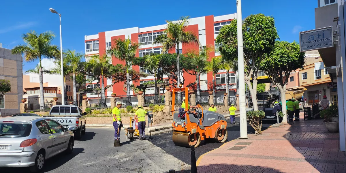 Imagen de asfaltado en una calle de Telde / AYUNTAMIENTO DE TELDE