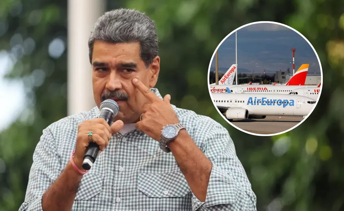 En la imagen, Nicolás Maduro y aviones de Iberia y Air Europa / AH