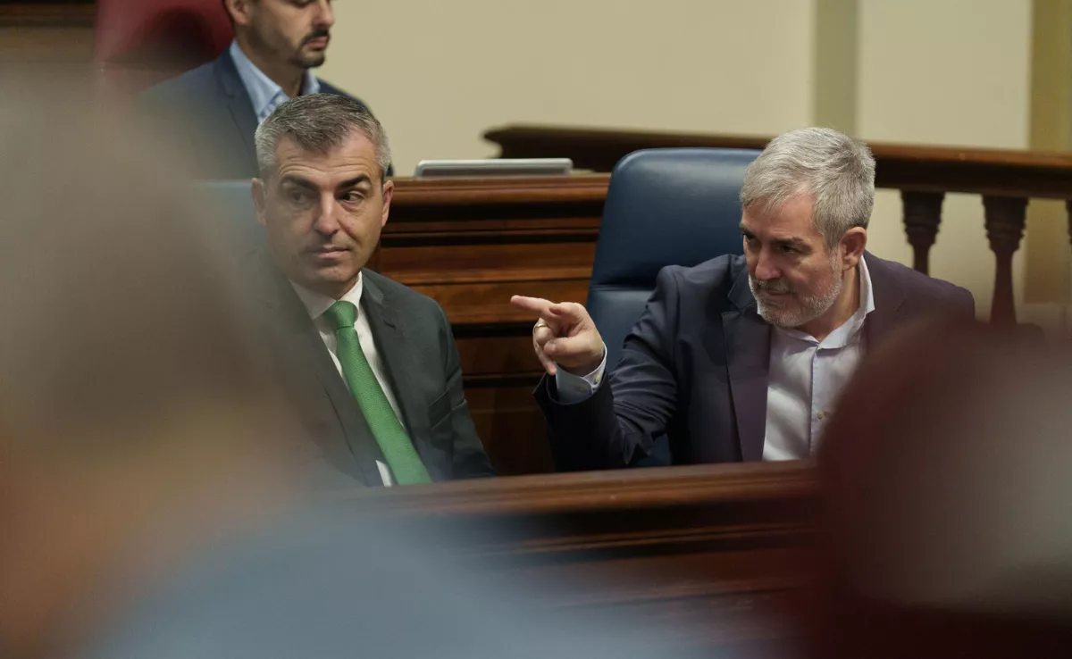 El presidente y el vicepresidente de Canarias, Fernando Clavijo (CC, derecha) y Manuel Domínguez (PP, izquierda)./ EFE