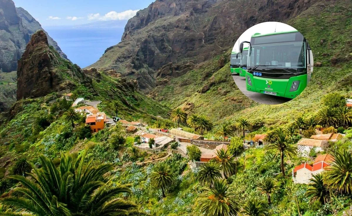 Barranco de Masca y guagua de Titsa. /AH