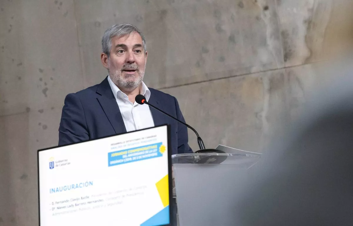 El presidente de Canarias, Fernando Clavijo, inaugura unas jornadas sobre la situación del Estatuto de Autonomía, celebradas en la sede de presidencia del Gobierno de Canarias. EFEMiguel Barreto