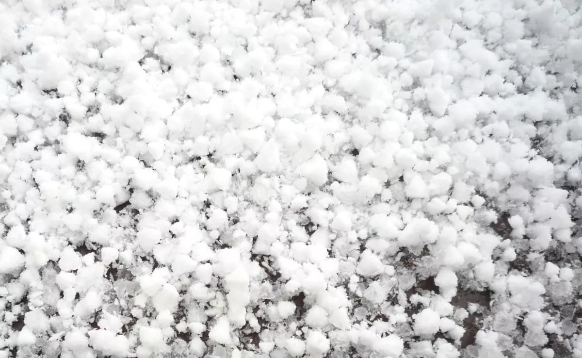 Graupel. /Wikimedia Commons