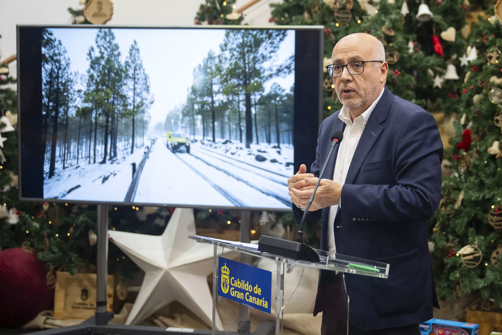 El presidente del Cabildo hace balance del paso de la borrasca ‘Emilia’ por Gran Canaria