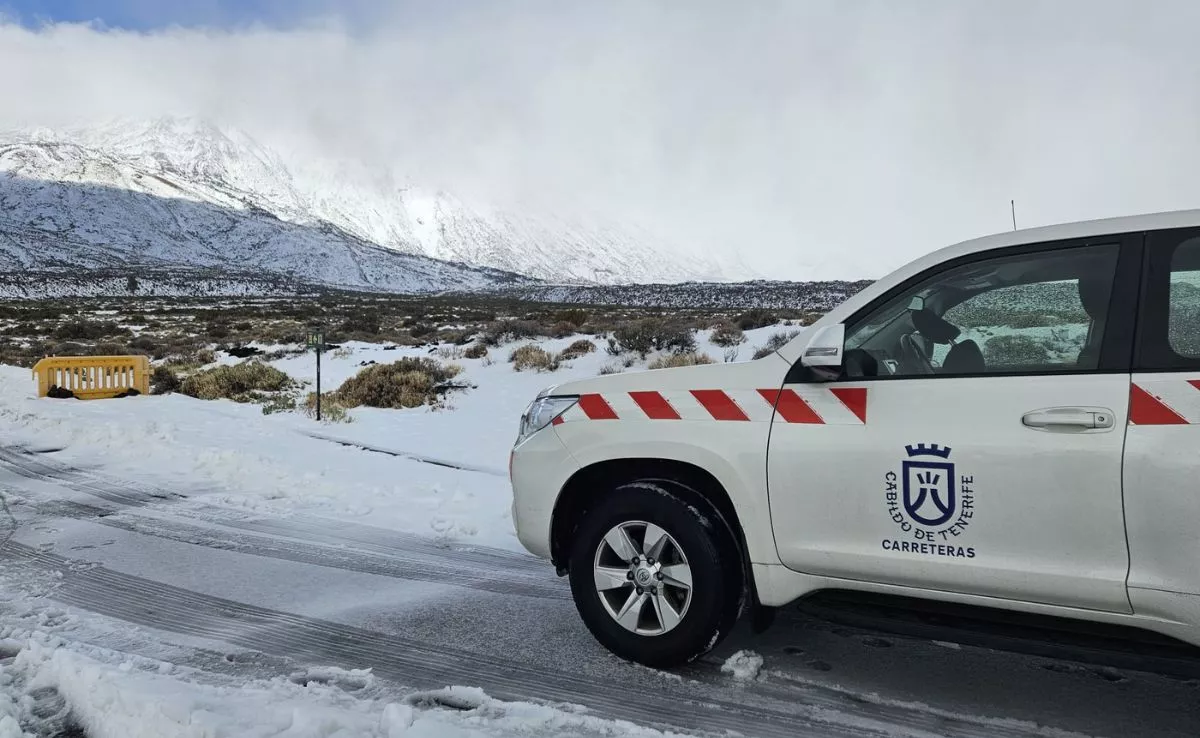 Las vías de acceso al Teide seguirán cerradas hasta el martes. /Cedida