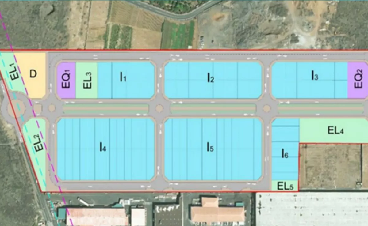 Proyección del polígono industrial de El Matorral, en La Frontera (El Hierro)./ AH