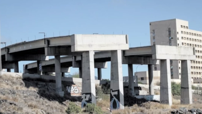 Tramo de la obra de la vía Ofra-El Chorrillo. / GOBIERNO DE CANARIAS