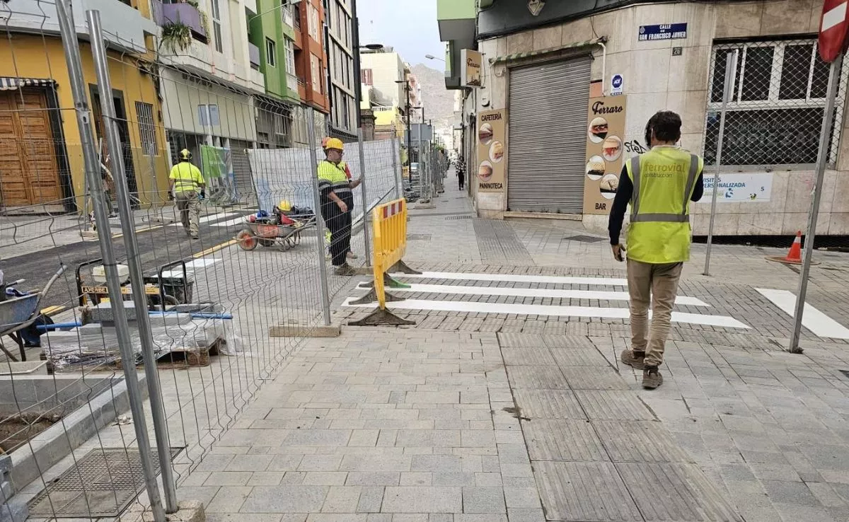 Tramo en obras de la calle de La Rosa, en el barrio del Toscal, Santa Cruz. /Cedida