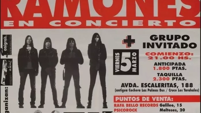 Entrada para el concierto de los Ramones en Las Palmas. / AH