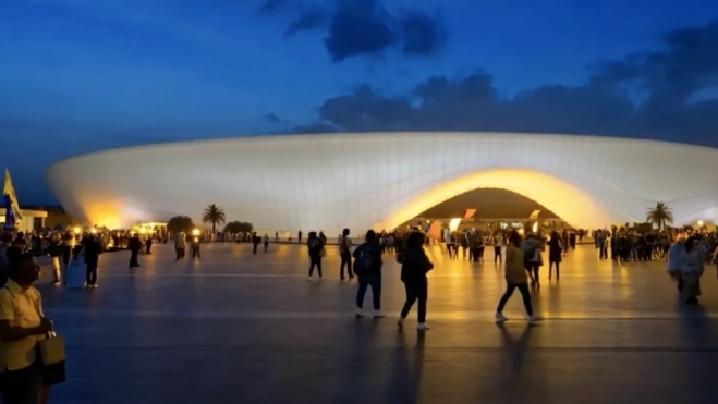 Panorámica del exterior del Estadio de Gran Canaria por la Grada Curva. / AH