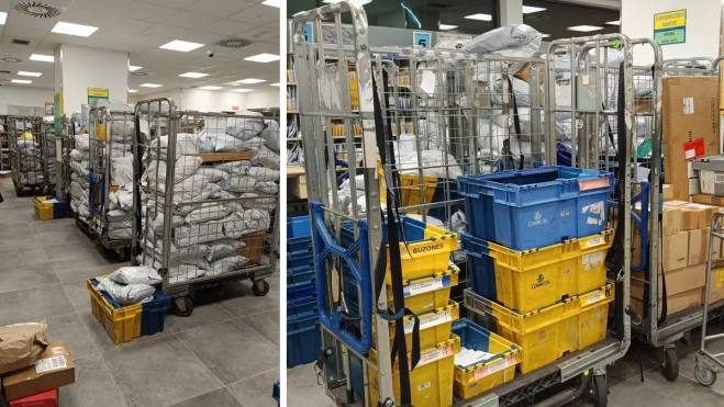 Imágenes de la paquetería acumulada en Santa Cruz de La Palma / CEDIDA