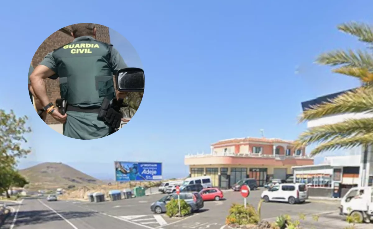 Imagen de un Guardia Civil junto al lugar donde ocurrió el accidente en Tenerife que costó la vida a un motorista. / AH