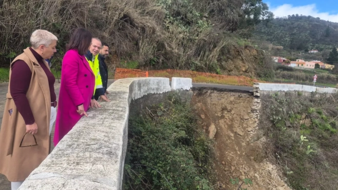 La GC-400 permanece cerrada por riesgo de colapso y las obras de emergencia se prolongarán durante varios meses / CABILDO DE GRAN CANARIA