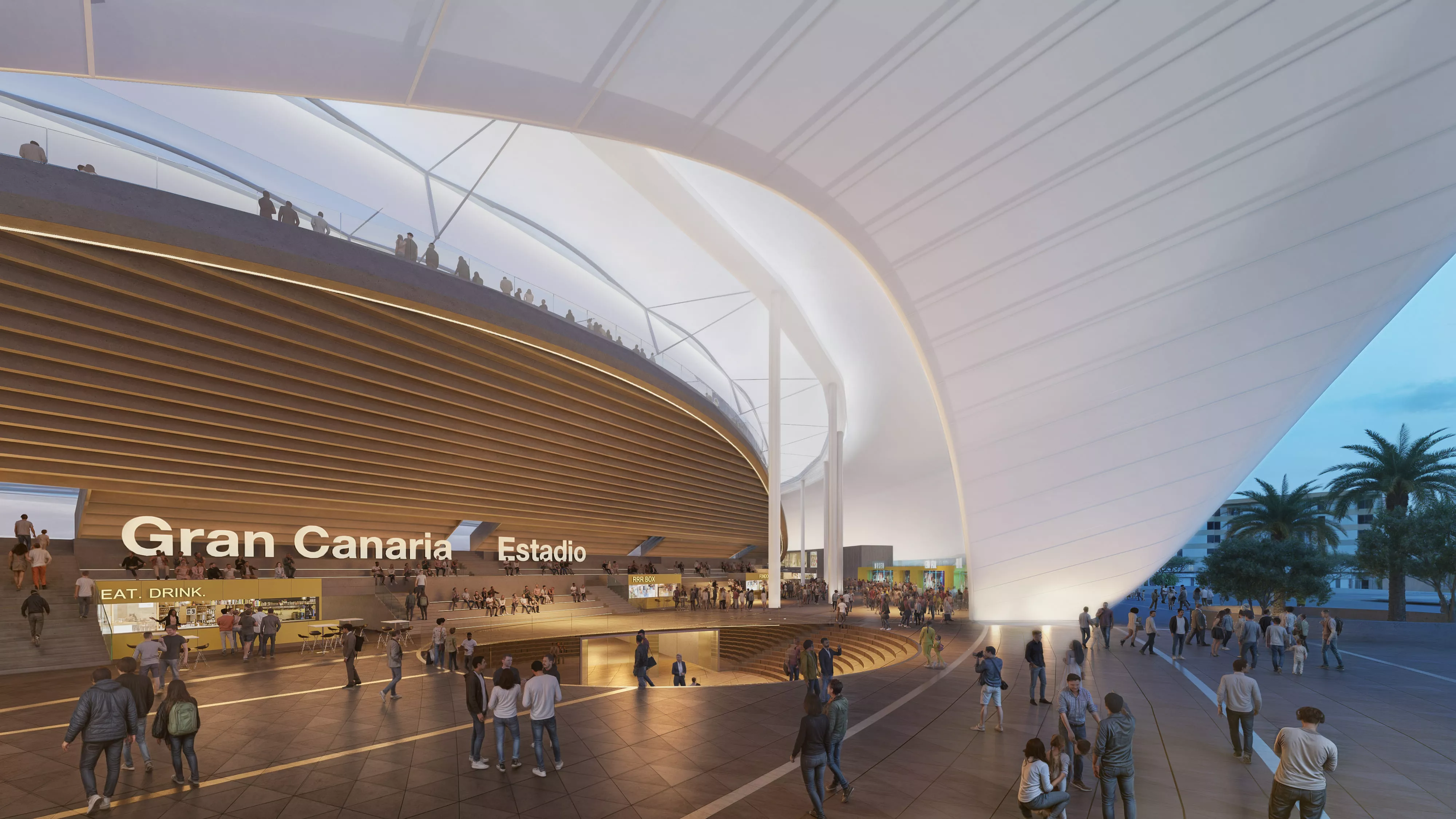 Detalle del proyecto ‘La Nube’ del estudio L35 Architects para la reforma del Estadio de Gran Canaria. / AH