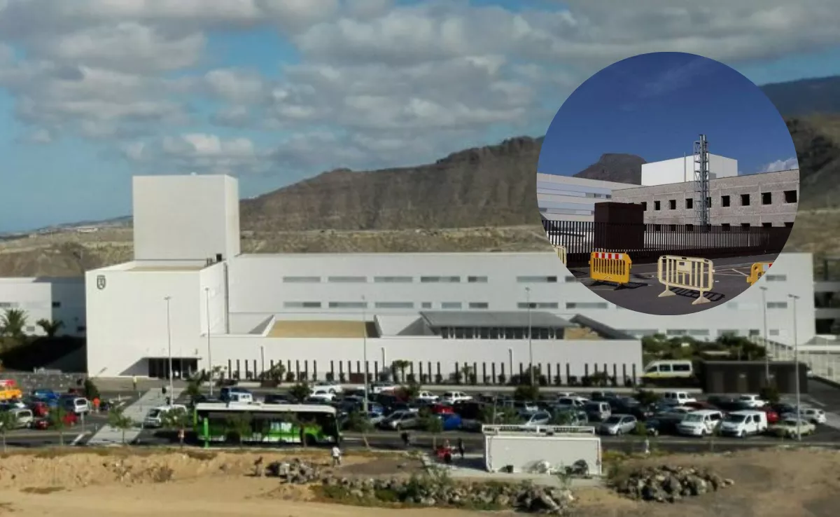 Imagen panorámica del Hospital del Sur de Tenerife y parte de sus obras sin concluir. / AH 