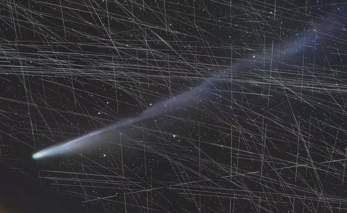 Cometa C/2025 AB (Lemmon), captado desde el Observatorio del Teide por el astrofotógrafo Daniel López y el astrofísico Alfred Rosenberg. /IAC