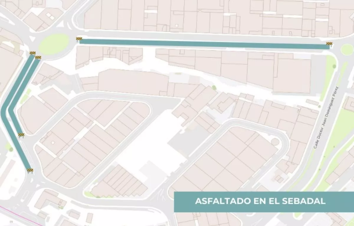 Mapa del asfaltado en el polígono industrial El Sebadal. AYUNTAMIENTO LPA