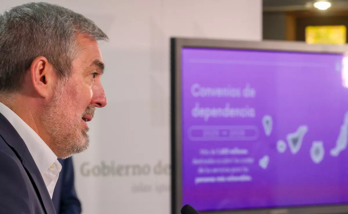 El presidente de Canarias, Fernando Clavijo, en la rueda de prensa sobre Dependencia / EFE - ÁNGEL MEDINA G.