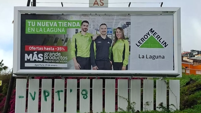 Imagen de un cartel anunciando la fecha de apertura del nuevo Leroy Merlin / AH