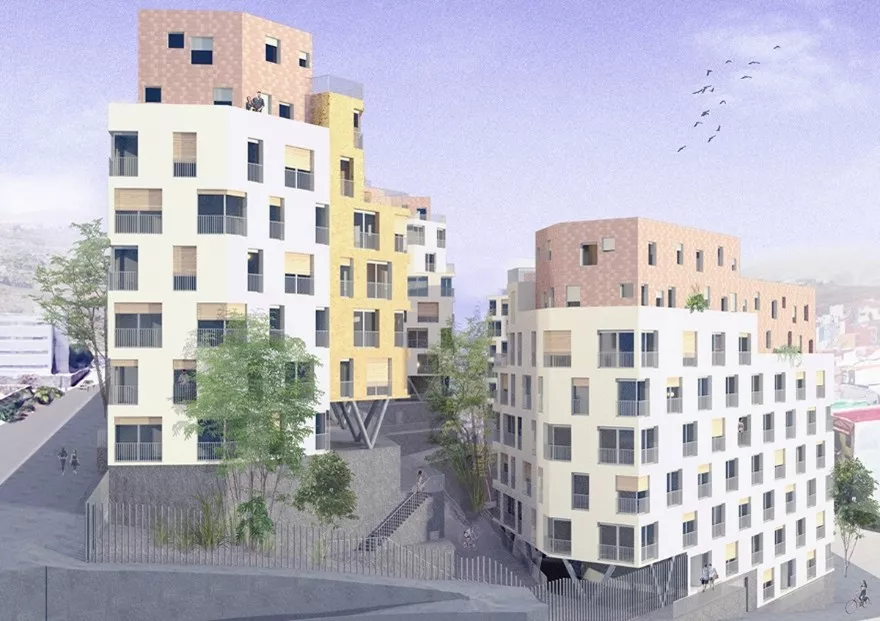 Infografía sobre la construcción de 226 viviendas protegidas en Cuevas Blancas. / AYUNTAMIENTO DE SANTA CRUZ DE TENERIFE