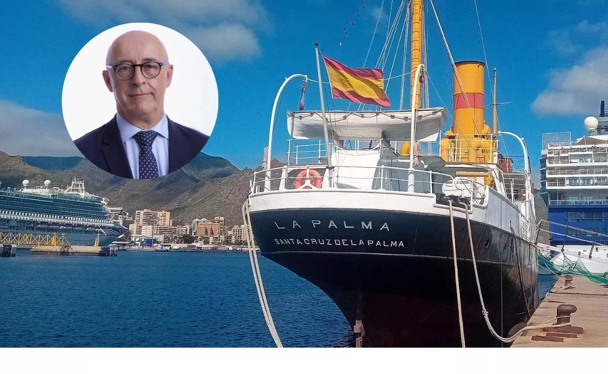 Pedro Suárez, presidente de la Autoridad Portuaria y Correíllo La Palma|AH