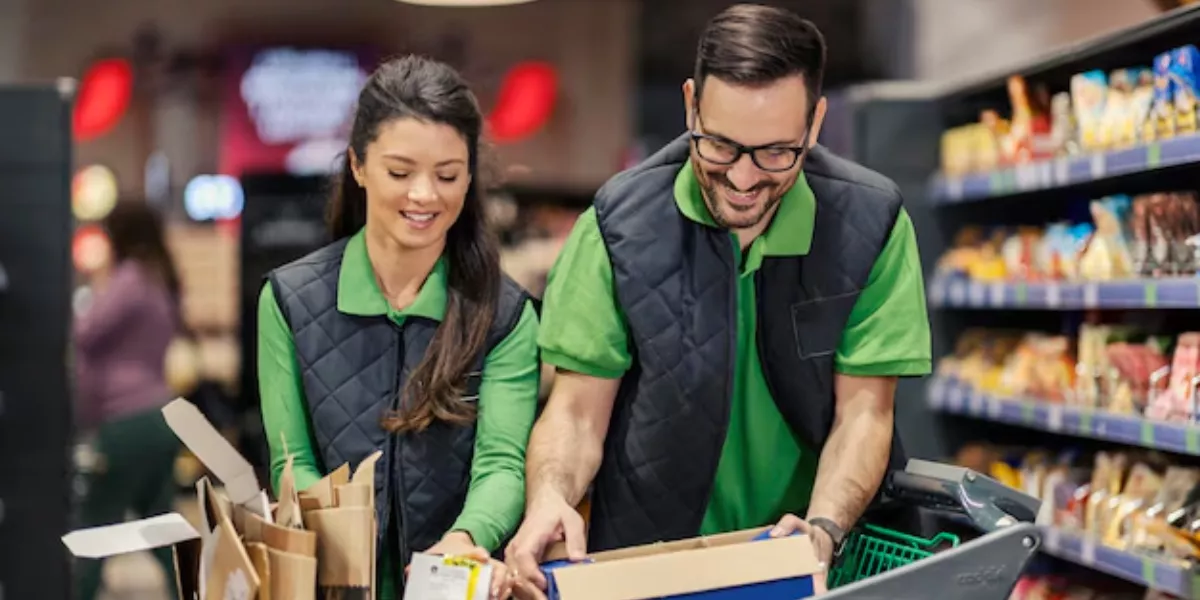 Imagen genérica de trabajadores de un supermercado / FREEPIK