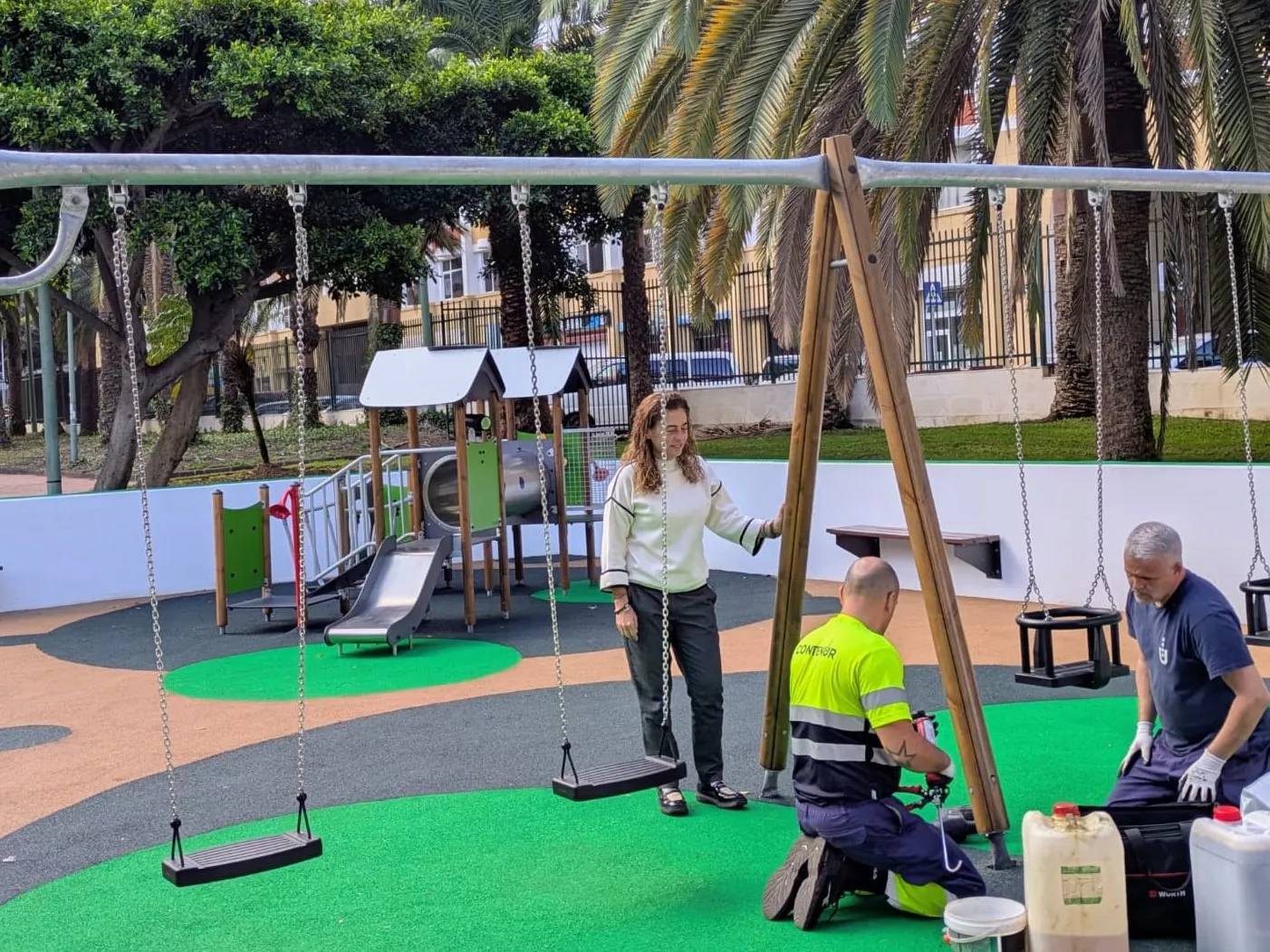 El Ayuntamiento de Las Palmas de Gran Canaria renueva el Parque Don Benito, en la imagen la concejala Gemma Martínez. AH
