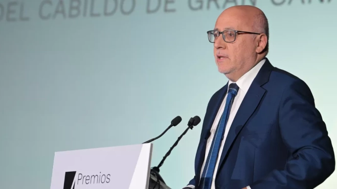 Antonio Morales, presidente del Cabildo de Gran Canaria, durante la III Edición de los Premios Atlántico Hoy al Liderazgo / TONY HERNÁNDEZ