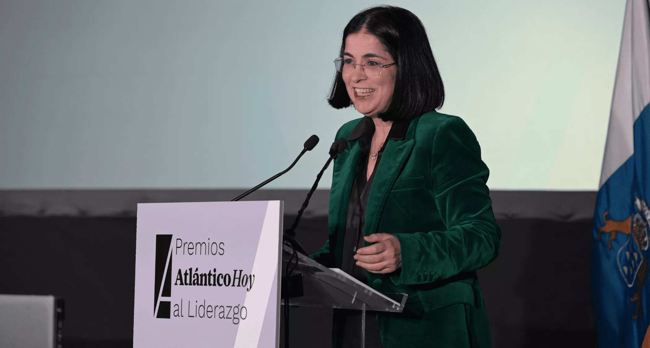 Carolina Darias, alcaldesa de Las Palmas de Gran Canaria, durante su intervención en la gala. / TONY HERNÁNDEZ