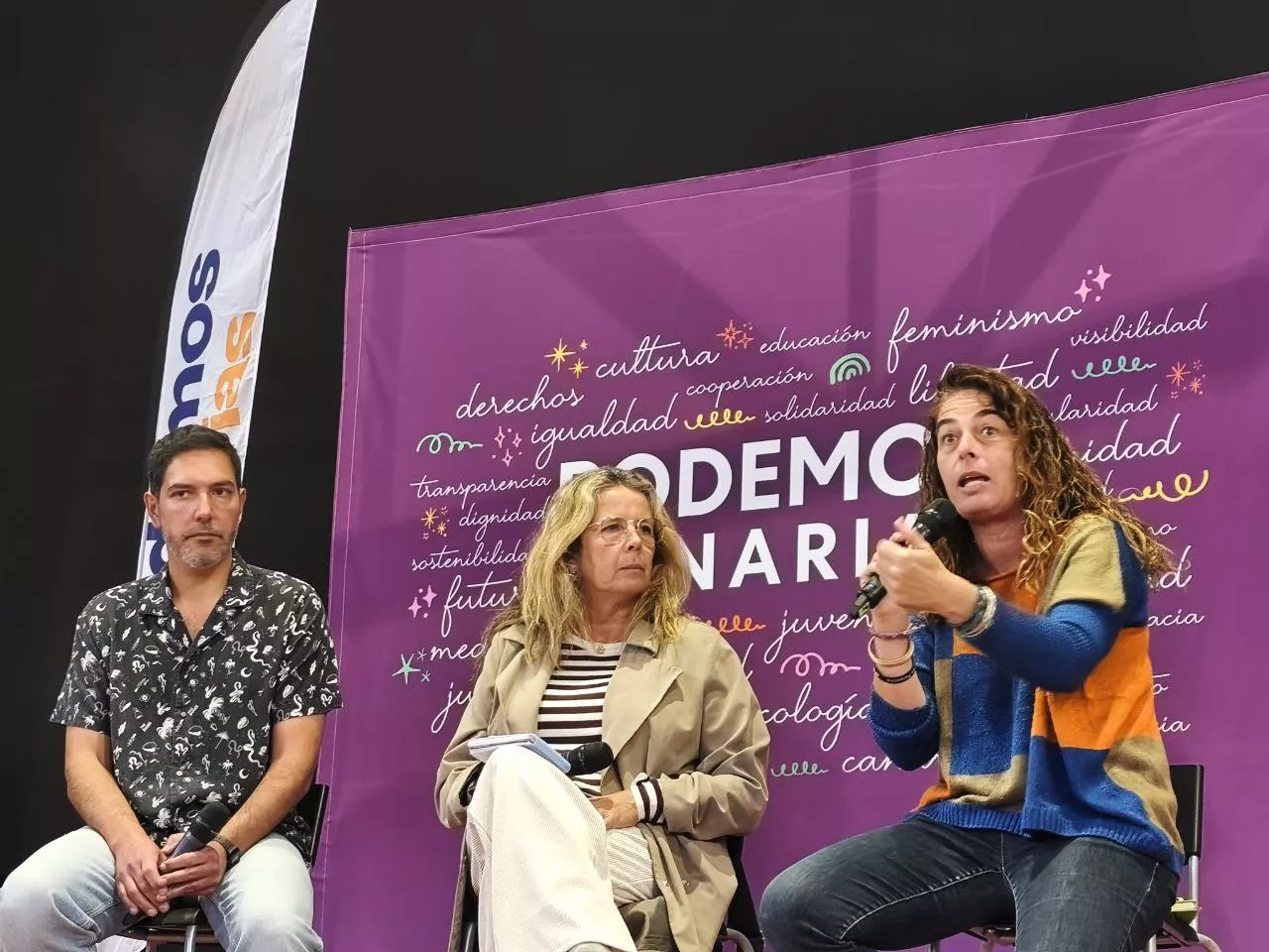 Representantes de Podemos Canarias este sábado en el III Encuentro Ciudadano. / CEDIDA