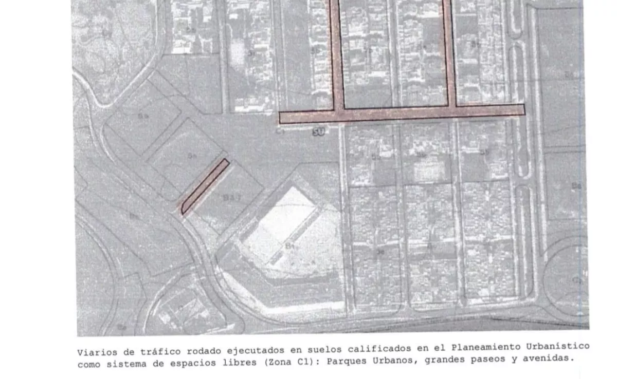 Documento gráfico recogido en un expediente que muestra las calles de Arona que debían ser peatonales pero fueron habilitadas para tráfico rodado y han sido impugnadas./ CEDIDA
