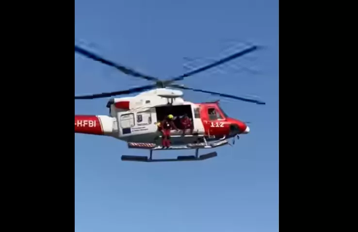 Imagen del helicóptero del Grupo de Emergencias y Salvamento (GES). / REDES Imagen del helicóptero del Grupo de Emergencias y Salvamento (GES). / REDES