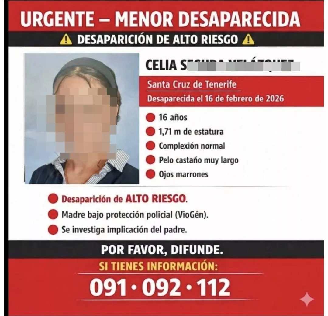 La Policía Nacional desmiente la desaparición de una menor en Santa Cruz de Tenerife. / SOS DESAPARECIDOS