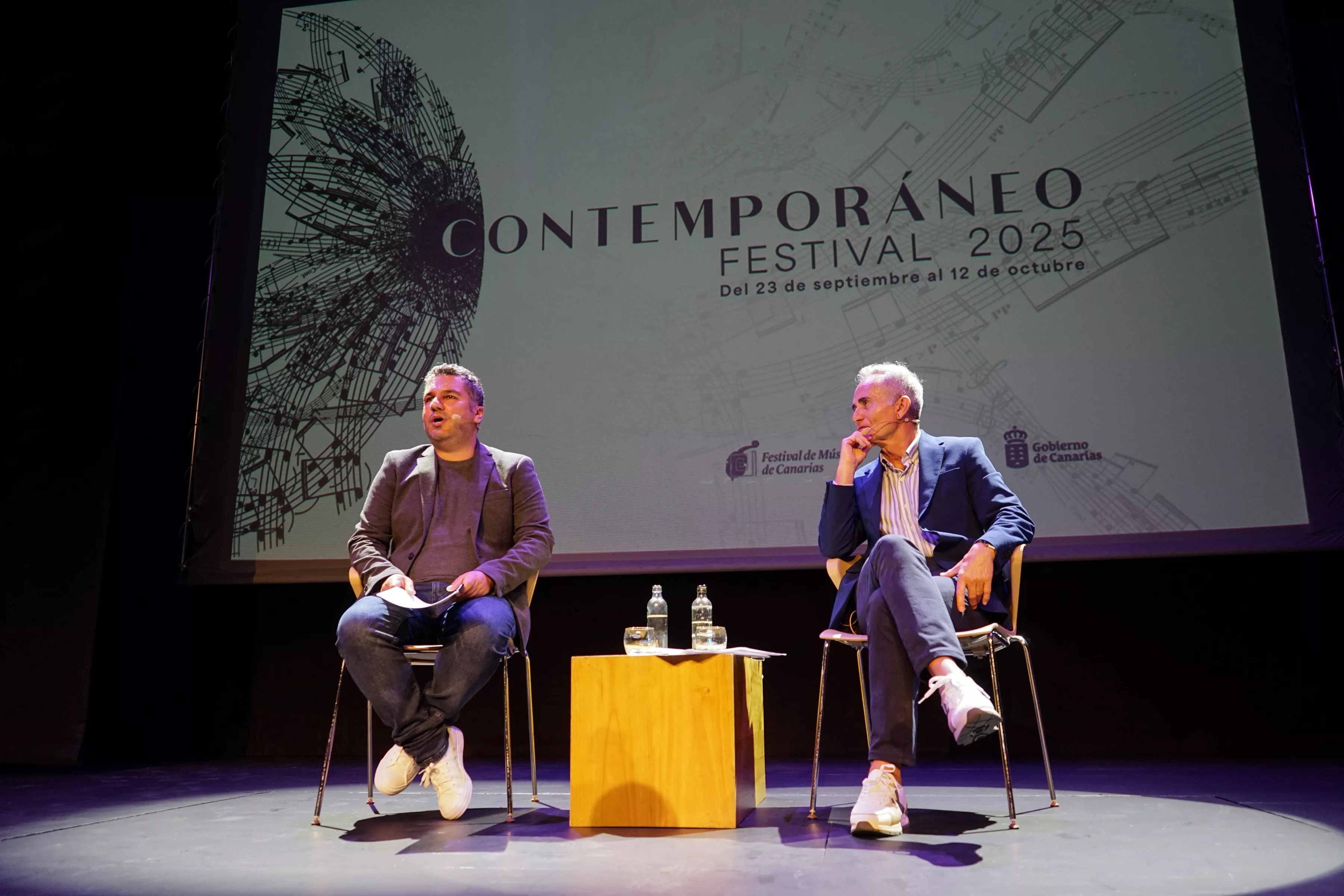 Imagen de archivo Samuel Ramos y Horacio Umpierrez en la presentación del Festival Contemporáneo 2025. AH