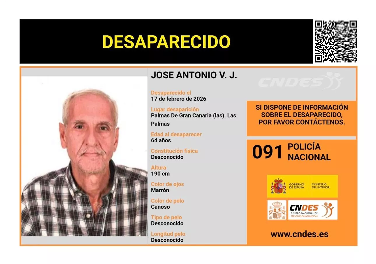 José Antonio V. J., de 64 años de edad, desaparecido en Las Palmas de Gran Canaria. / POLICÍA NACIONAL