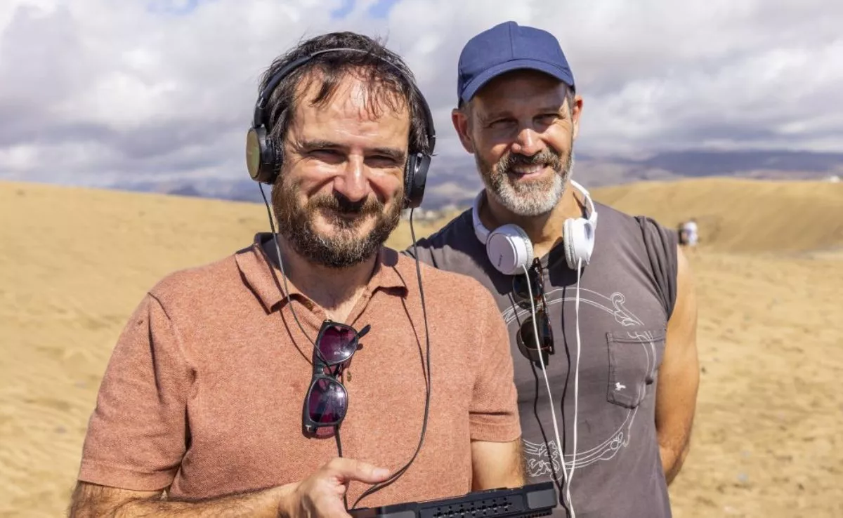 Momento del rodaje de 'Maspalomas' rodada entre Canarias y Euskadi y Canarias. /Academia de Cine