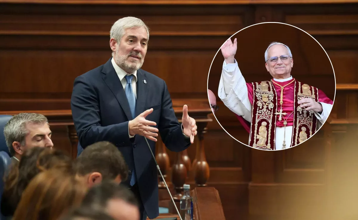 Para el presidente de Canarias,  la presencia de León XIV supondrá “visibilizar un auténtico drama” que se vive ahora mismo en África / MONTAJE AH