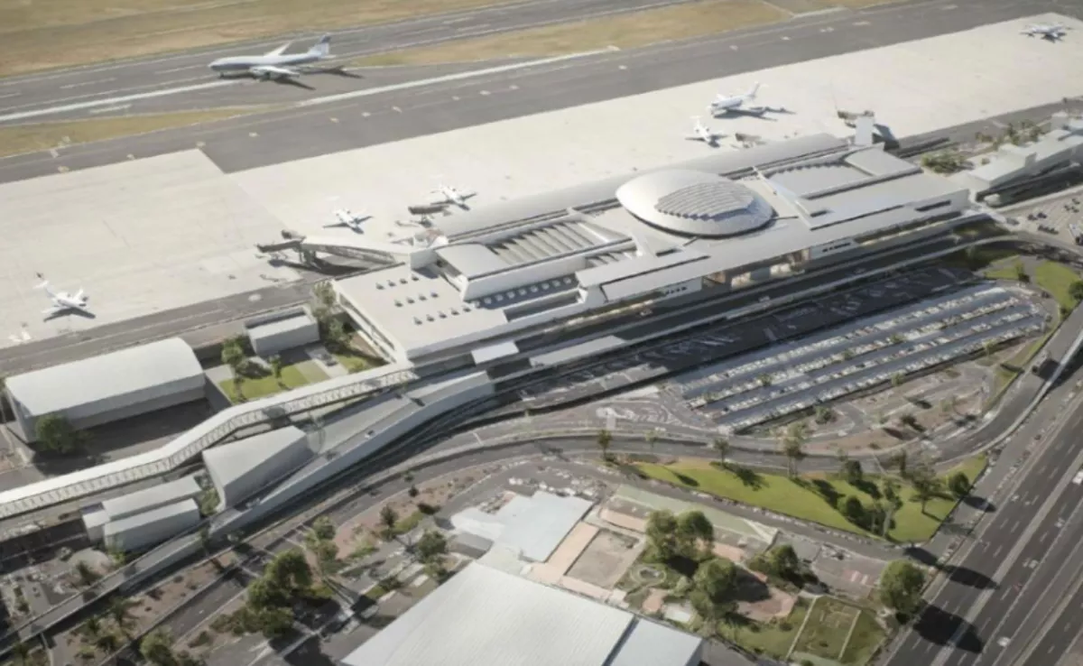 Recreación aérea de la ampliación del aeropuerto Tenerife Norte./ AENA