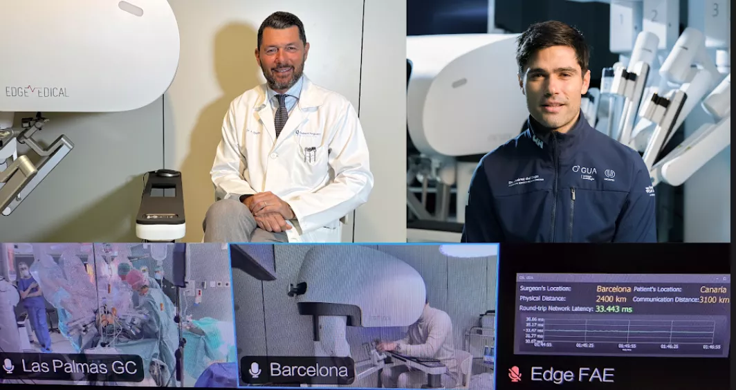 El doctor Breda implanta el primer programa clínico de telecirugía robótica entre Barcelona-Canarias. / CEDIDA