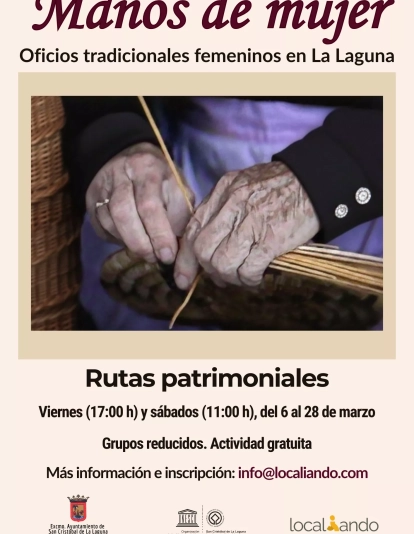 CartelManos de mujer. Oficios tradicionales femeninos en La Laguna