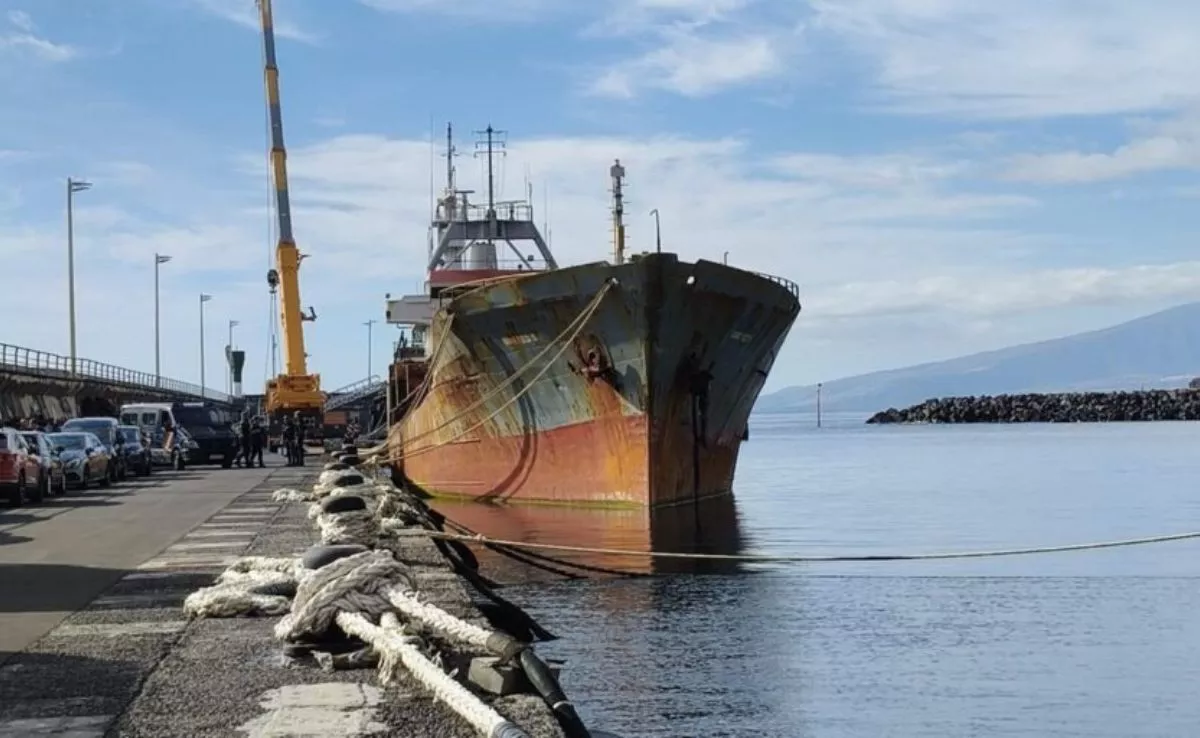 'United S', el carguero que fue incautado en las aguas canarias y que ahora está atracado en el Puerto de Santa Cruz de Tenerife. /Imagen de la Red