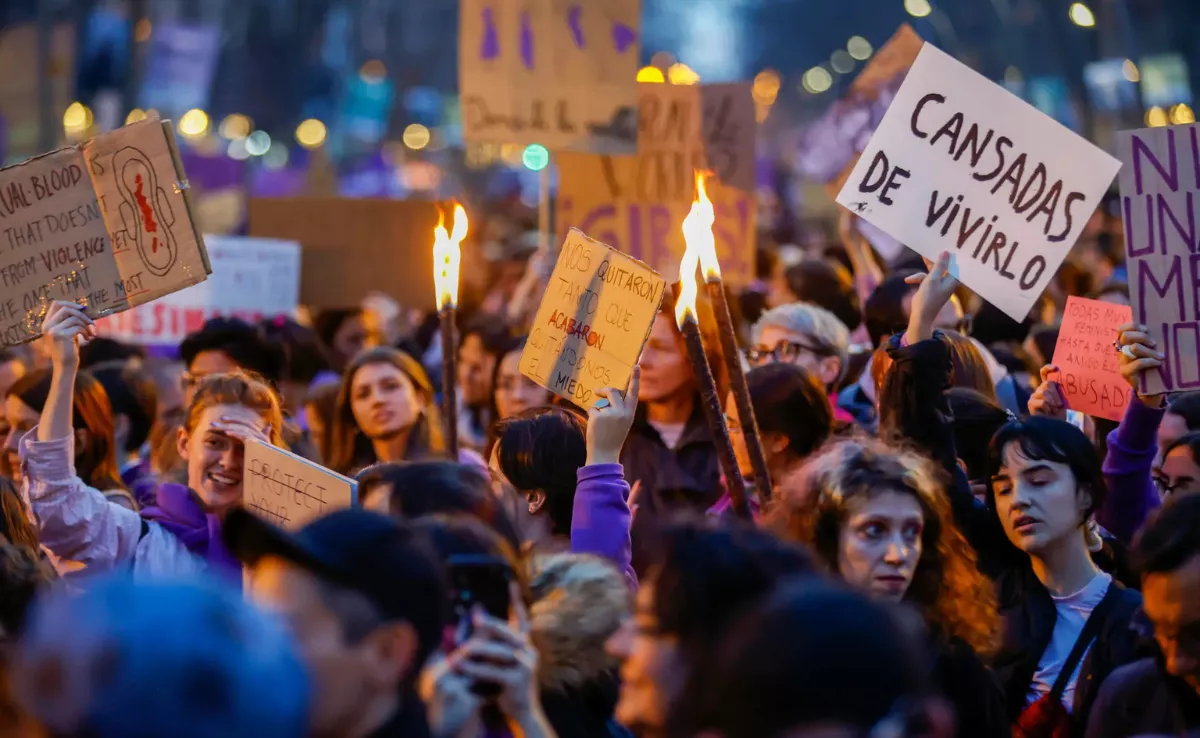 Imagen de archivo de una manifestación del 8M / EFE - JUAN CARLOS HIDALGO