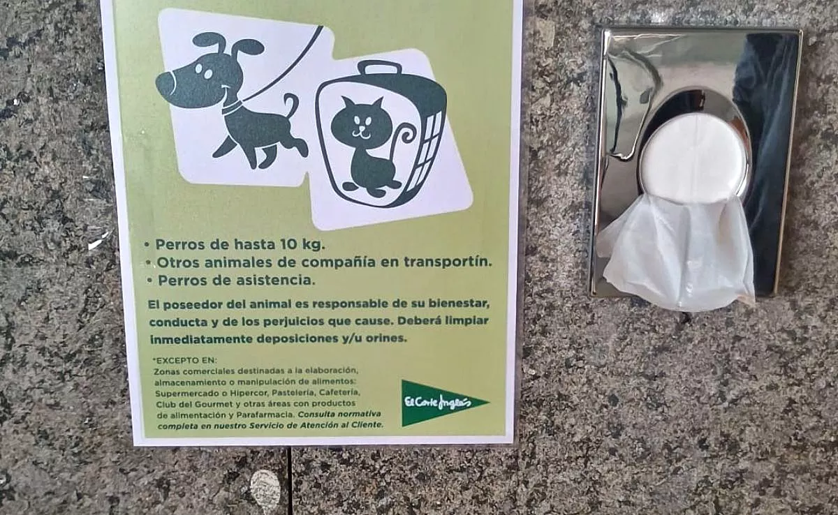El Corte Inglés carteles y dispensadores de bolsas|CEDIDA