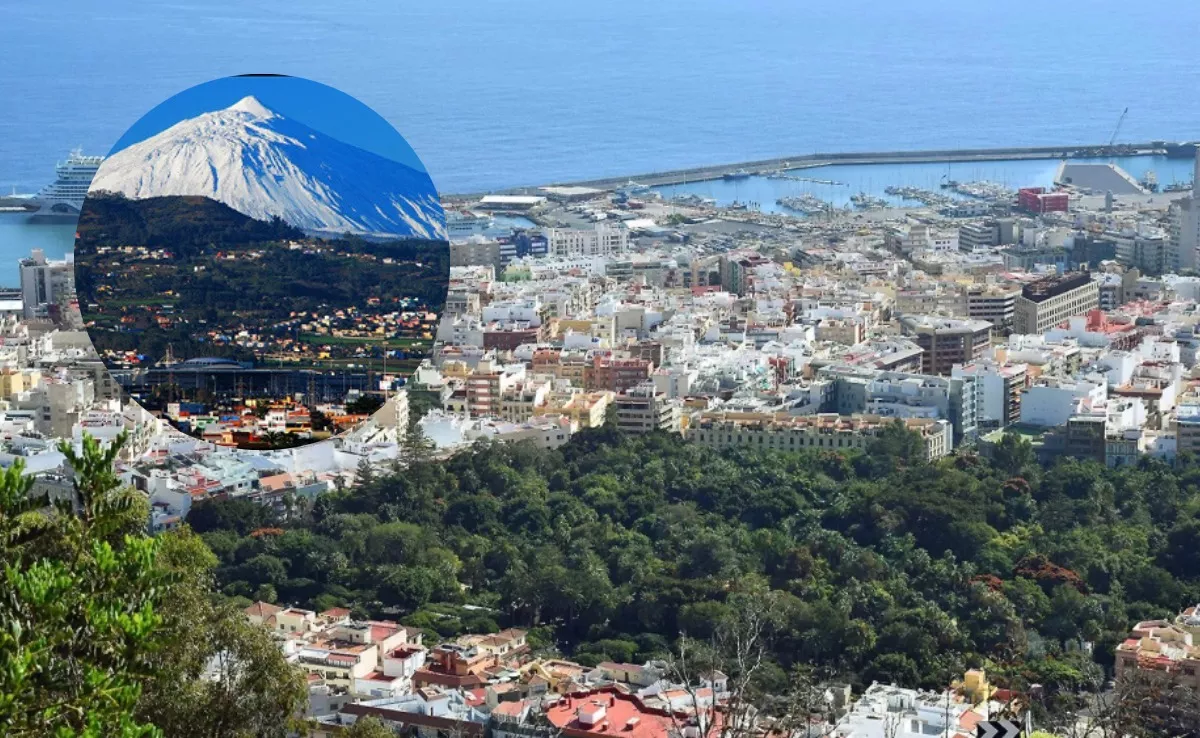 Imagen de Santa Cruz de Tenerife con una panorámica del norte de Tenerife y el Teide de fondo. / AH